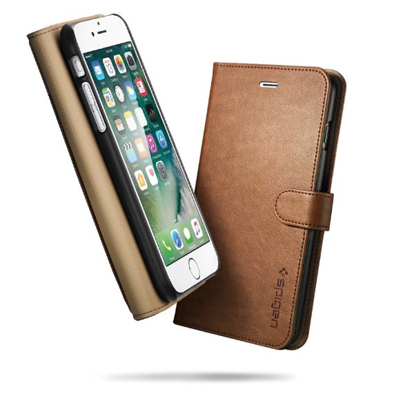 Чехол-портмоне Spigen для iPhone 8/7 Plus Wallet S Brown 043CS20544  Портмоне для вашего iPhone 8/7 Plus из искуственной кожи.
