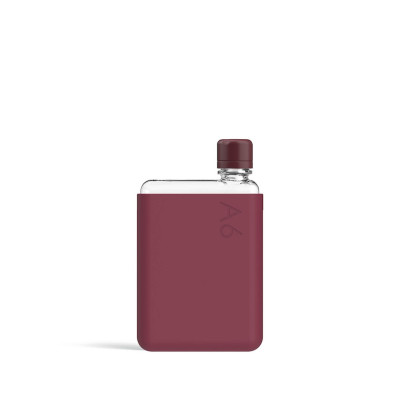 Бутылка с силиконовым чехлом Memobottle A6, бордовый