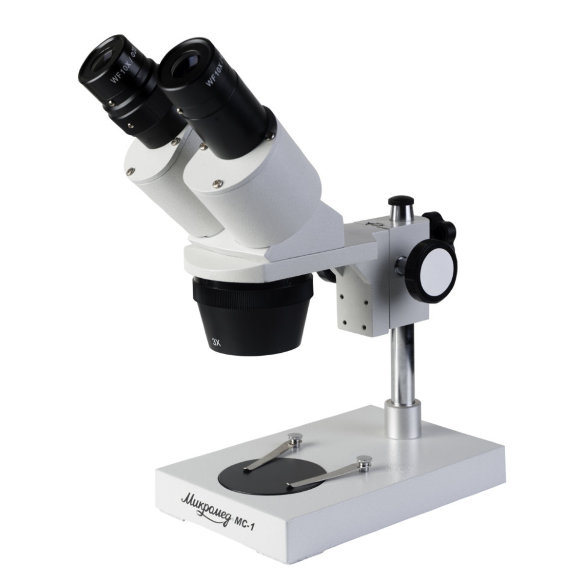 Микроскоп стерео Микромед МС-1 вар.2B (1х/3х)  Точный и плавный механизм фокусировки • Точная цветопередача • Малые габариты и небольшой вес