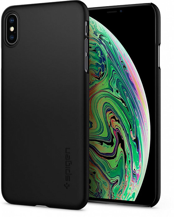 Чехол Spigen для iPhone XS/X Thin Fit Black 063CS24904  Ультратонкий форм-фактор • Не царапается и не оставляет отпечатков • Матовая поверхность