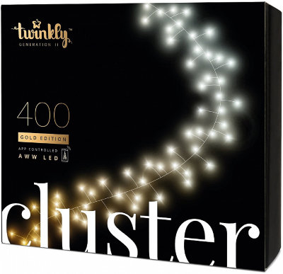 Смарт-гирлянда Twinkly Cluster 400 LED Gold Edition с Wi-Fi и Bluetooth (TWC400GOP-BEU)