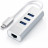 USB-хаб Satechi Type-C 2-in-1 USB 3.0 Aluminum 3 Port Hub and Ethernet Port, Silver  - USB-хаб Satechi Type-C 2-in-1 USB 3.0 Aluminum 3 Port Hub and Ethernet Port, Silver