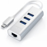 USB-хаб Satechi Type-C 2-in-1 USB 3.0 Aluminum 3 Port Hub and Ethernet Port, Silver