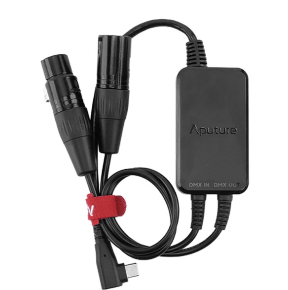 Адаптер Aputure Active Type-C - DMX In/Out  Подключение :	Type-C, DMX • Порты :	DMX • Разъём :	папа - папа+мама • Совместимость :	Aputure MT Pro, INFINIBAR, MC Pro