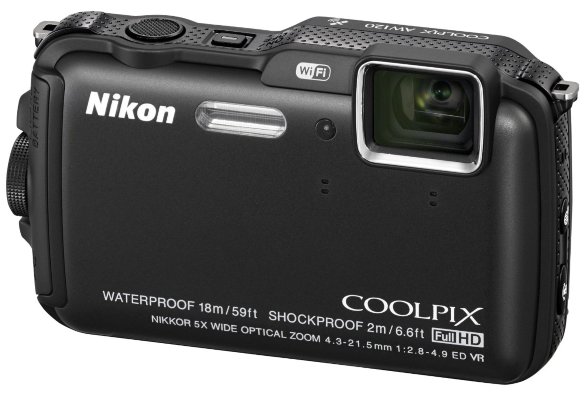 Подводный фотоаппарат Nikon Coolpix AW120 Black  Подводный (до 18 м) • ударопрочный (2 м) • морозостойкий • пыленепроницаемый • GPS • Wi-Fi • 16 Мпикс • зум 5х • дисплей 3" • видео FullHD 1080p