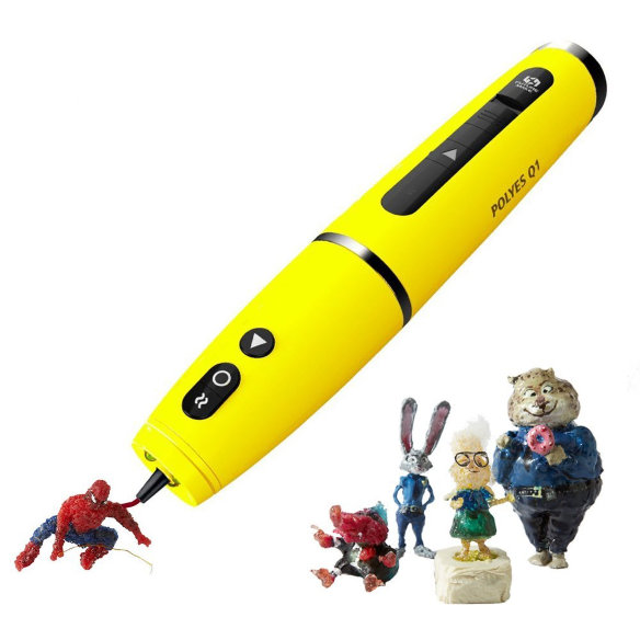 3D ручка Future Make Polyes Q1 Yellow  Революционный холодный принцип работы • Абсолютно безопасна для детей • Встроенный аккумулятор и дисплей • Заправка фотополимерами • Высокое качество изготовления