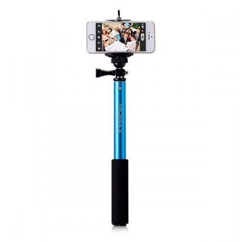 Селфи-монопод MOMAX SelfiFit Selfie Pod 90cm KMS1 Blue с пультом Bluetooth  Длина монопода 28—90 см • Bluetooth-пульт в комплекте