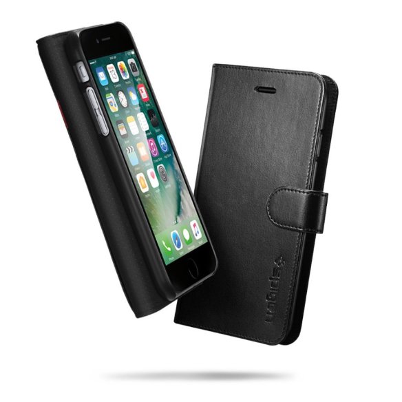 Чехол-портмоне Spigen для iPhone 8/7 Wallet S Black 042CS20545  Портмоне для вашего iPhone 8/7 из искуственной кожи.