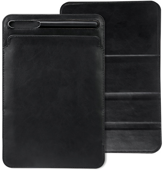 Чехол-конверт Jisoncase PU Leather Black для iPad Pro 12.9  Держатель для Apple Pencil • Тонкий форм-фактор • Функция подставки • PU-кожа