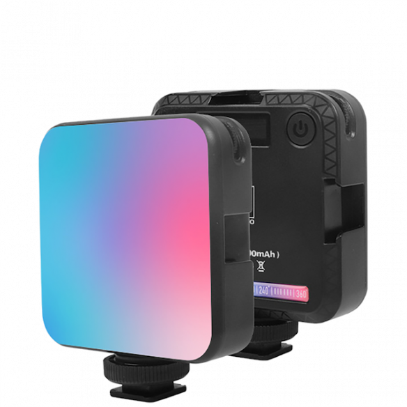 Осветитель DigitalFoto DF-W64RGBS  • Вид осветителя: LED панель • Цветовая температура: 2500 — 9000 • RGB режим: Да • Мощность (макс): 6 Вт • Особенности конструкции: встроенный дисплей • Питание: встроенный аккумулятор