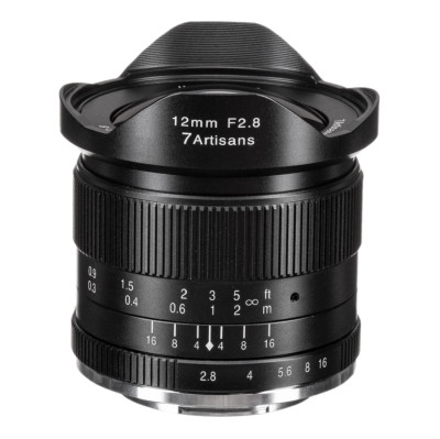 Объектив 7Artisans 12mm F2.8 E-Mount Чёрный  Байонет объектива E-mount (Sony) • Покрытие матрицы APS-C • Фокусное расстояние 12 мм • Фокусировка ручная • Максимальная диафрагма f2.8 • Минимальная диафрагма F/16 • Угол зрения диагональ 102°