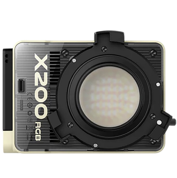 Осветитель Zhiyun MOLUS X200 RGB  Вид осветителя моноблок • Байонет насадки Bowens • Мощность (макс) 209 Вт • Диапазон цветовой температуры 2500 — 10000 K • RGB режим
 • Панель управления на корпусе, приложение ZY Vega app • Имеет крепление 1/4", 5/8" • Активное охлаждение