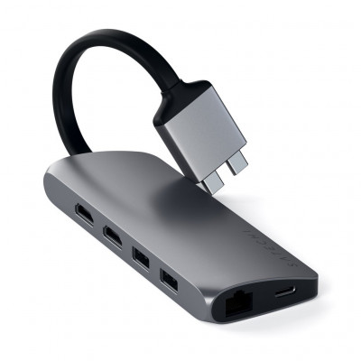USB-хаб Satechi Type-C Dual Multimedia Adapter Space Gray для MacBook Pro / MacBook Air / Mac Mini