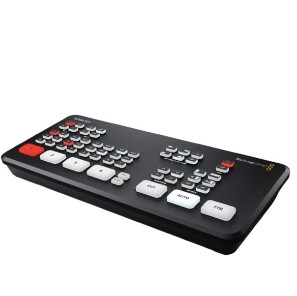 Видеомикшер Blackmagic ATEM SDI Switcher  Подключение микрофона • Питание: сетевой адаптер • Работает с платформами YouTube, Facebook, Twitch, Skype, ZOOM, Microsoft Teams