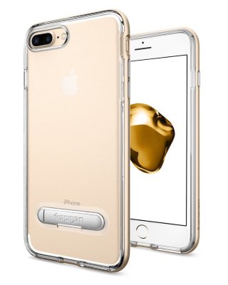 Чехол с подставкой Spigen для iPhone 8/7 Plus Crystal Hybrid Champagne Gold 043CS20509  Прочный чехол для iPhone 8/7 Plus с удобной подставкой для просмотра фильмов