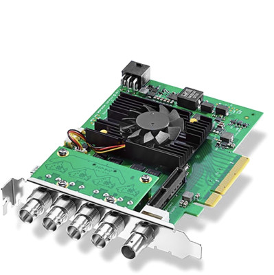 Плата видеозахвата Blackmagic DeckLink 8K Pro  Синхровход Black Burst, Tri-level Sync • Форматы SD 525i/59,94 NTSC; 625i/50 PAL • Цветовое пространство Rec. 601, Rec. 709, Rec. 2020 • Порты REF, SDI • Мощность (макс) 19 Вт