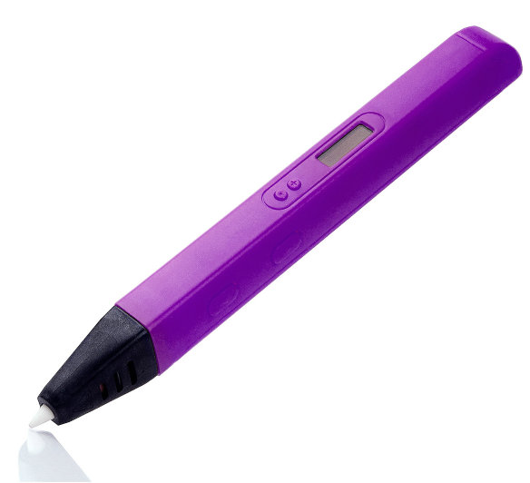 3D ручка SPIDER PEN SLIM Purple с OLED-дисплеем и USB-зарядкой (трафареты в комплекте)  3D-ручка 4го поколения от SPIDER PEN с OLED-дисплеем • Работает от USB • Заправляется ABS и PLA-пластиком • Регулировка температуры и скорости подачи • Керамический наконечник • Набор трафаретов • Вес 40 г