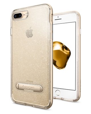 Чехол с подставкой Spigen для iPhone 8/7 Plus Crystal Hybrid Glitter Series Glitter Gold Quartz 043CS21215