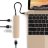 USB-хаб (концентратор) Satechi Aluminum Type-C Slim Multi-Port Adapter 4K Gold для MacBook Pro / Air / iMac / iPad Pro  - USB-хаб (концентратор) Satechi Aluminum Type-C Slim Multi-Port Adapter 4K Gold для MacBook Pro 13"/15" и MacBook 12"