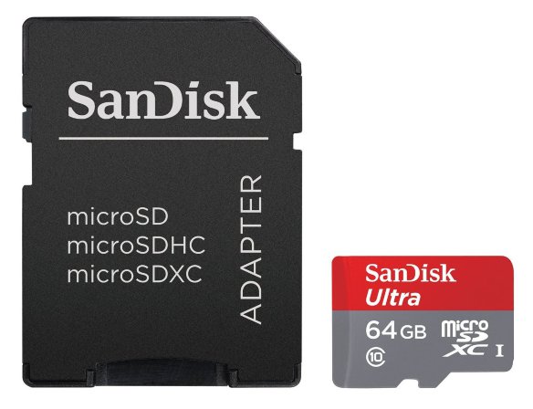 Карта памяти SanDisk Ultra microSDXC 64 Gb Class 10 UHS-I 30 MB/s + Adapter  Карта памяти SanDisk • microSDXC • 64 Гб • Class 10 UHS-I • Скорость до 30 Мб/сек