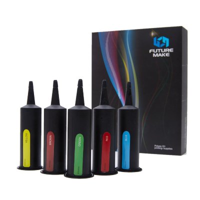 Картриджи (фотополимеры) для 3D ручки Future Make Polyes Q1 Regular — Набор из 5 цветов (желтый, красный, синий, зеленый и коричневый)