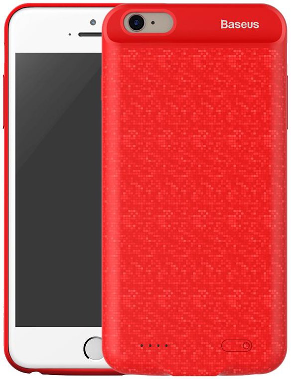 Чехол-аккумулятор Baseus Plaid Backpack Power Bank 2500mAh Red для iPhone 8/7  Чехол-аккумулятор с прочной и стильной конструкцией из поликарбоната и термополиуретана
