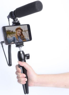 Микрофон для блогера с креплением Maono Shotgun Camera Vlog Microphone Kit AU-CM10S  Регулируемая складная стойка • Высокая чувствительность • Качественные материалы и сборка • Шикарный дизайн