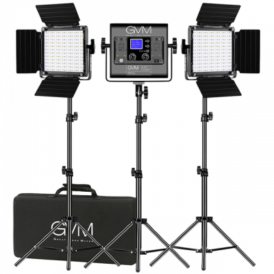 Комплект осветителей (3шт) GVM 800D-RGB
