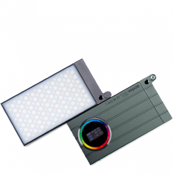 Осветитель Godox RGB Mini Creative M1  • Вид осветителя: LED панель • Цветовая температура: 2500 — 8500 • RGB режим: Да • Мощность (макс): 13 Вт • Питание: встроенный аккумулятор • Особенности конструкции: встроенный дисплей, крепление для штатива • Дополнительные функции: функция вспышки