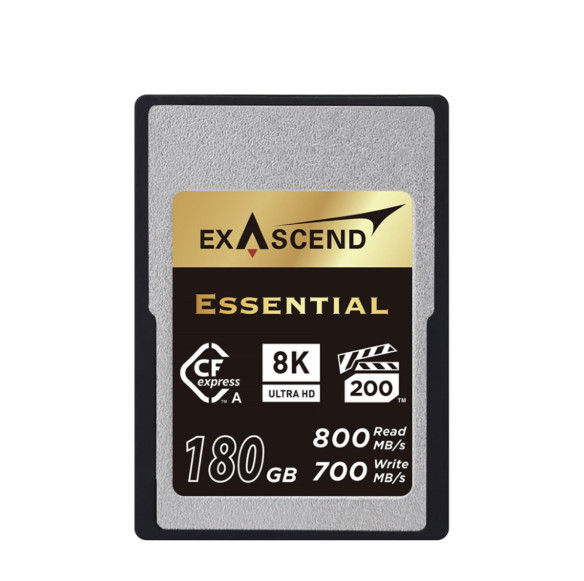 Карта памяти Exascend Essential CFexpress Type A 180GB  Интерфейс PCI-Express 3.0 • Интерфейс PCI-Express 3.0 • Вид накопителя CFExpress Type A • Объём памяти 180 Гб • Скорость чтения 800 МБ/с • Скорость записи 700 МБ/с • Температурный диапазон от -10 до 70°C