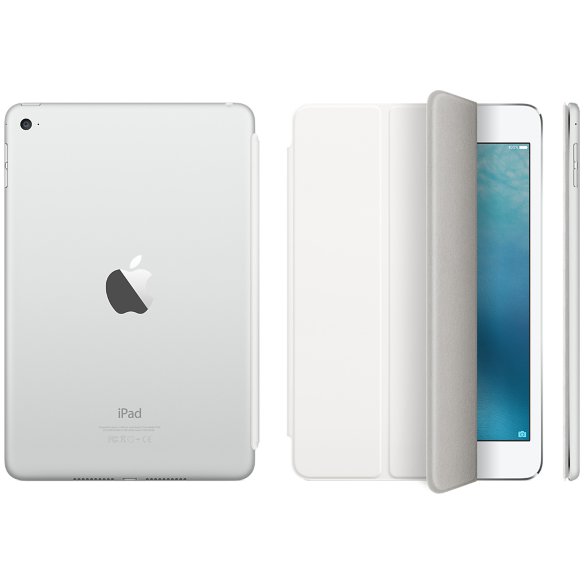 Оригинальный чехол-обложка Apple Smart Cover White для iPad mini 4  Оригинальный чехол-обложка Apple Smart Cover • Трансформируется в подставку • Вход и выход из режима сна • Полиуретан • Для Apple iPad mini 4