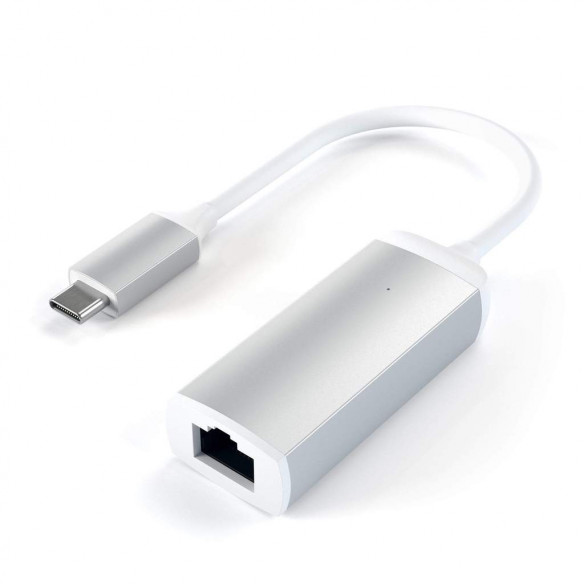 Адаптер Satechi Type-C to Gigabit Ethernet, Silver  Удобная длина кабеля USB-C с поддержкой Thunderbolt 3 • Алюминиевый корпус • Подключение Plug'n'Play • Эргономичный дизайн