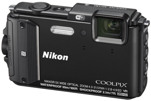 Подводный фотоаппарат Nikon Coolpix AW130 Black  Подводный (до 30 м) • ударопрочный (2 м) • морозостойкий • пыленепроницаемый • GPS • Wi-Fi • 16 Мпикс • зум 5х • дисплей 3" • видео FullHD 1080p