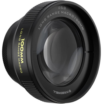 Объектив Freewell 100mm Long Range Macro для смартфона (17mm mount)  Фокусное расстояние 100 мм • Байонет объектива 17 мм • Тип объектива Macro (макро) • Вес без упаковки 186.8 г • Материал алюминий, оптическое стекло • Угол обзора 31° • Минимальная дистанция фокусировки 60 мм • Максимальное увеличение 3.4x