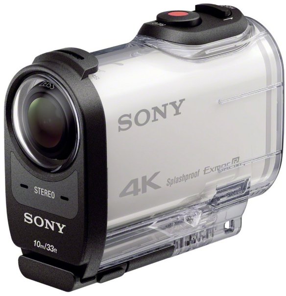 Экшн-камера Sony ActionCam FDR-X1000VR 4K с Wi-Fi и GPS  Видео UHD 4K • Матрица 12.8 МП (1/2.3") • Угол обзора 170º • GPS • Wi-Fi • NFC • Электронный стабилизатор изображения • Пульт ДУ и подводный бокс в комплекте (до 10 метров)