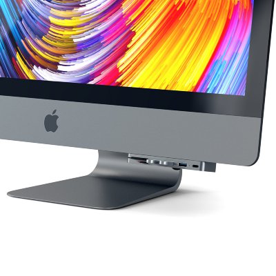 USB-хаб (концентратор) Satechi Aluminium Type-C Clamp Hub Pro Space Gray для iMac Pro и iMac 2017  6 портов: USB Type-C, SD, microSD, 3xUSB 3.0. Прочный алюминиевый корпус.