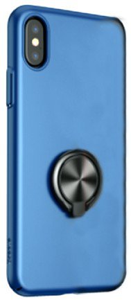 Чехол с кольцом-держателем Baseus Ring Case Dark Blue для iPhone X/XS  Двойная защита • Накладки на кнопки • Встроенное металлическое кольцо • Ультратонкий