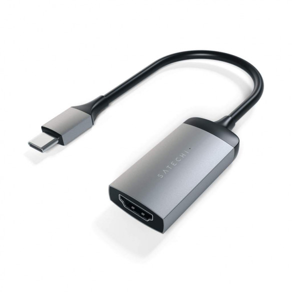 Адаптер Satechi Type-C to HDMI 4K 60HZ, Space Gray  Удобная длина кабеля USB-C • Алюминиевый корпус • Подключение Plug'n'Play • Высокое качество сборки
