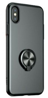 Чехол с кольцом-держателем Baseus Ring Case Black для iPhone X/XS  Двойная защита • Накладки на кнопки • Встроенное металлическое кольцо • Ультратонкий