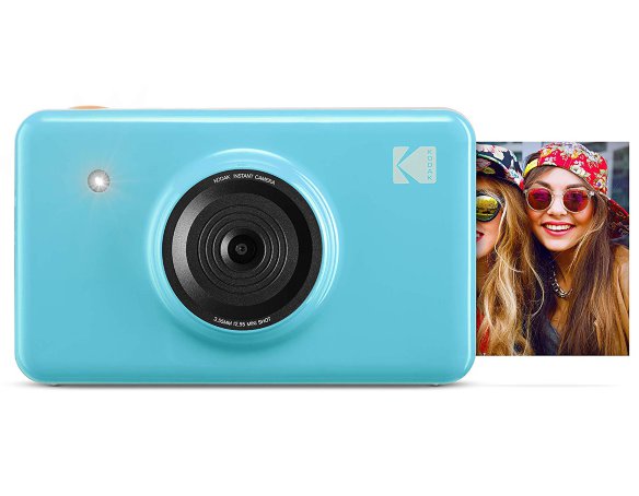 Моментальный фотоаппарат Kodak Mini SHOT Blue (KODMSBL)  Классная фотокамера от Kodak! Печатайте фотографии в двух размерах — 53x86 мм и 53х53 мм. Есть возможность редактировать фото через bluetooth-приложение. Ламинированные долговечные фото.