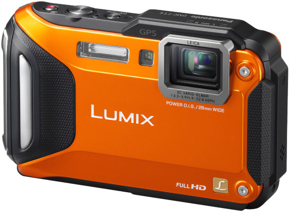 Подводный фотоаппарат Panasonic Lumix DMC-FT5 Orange  Подводный (до 13 м) • ударопрочный (до 2 м) • морозостойкий (до -10°C) • пыленепроницаемый • GPS •  барометр • альтиметр • 16 Мпикс • зум 4,6х • дисплей 3" • видео FullHD 1080p