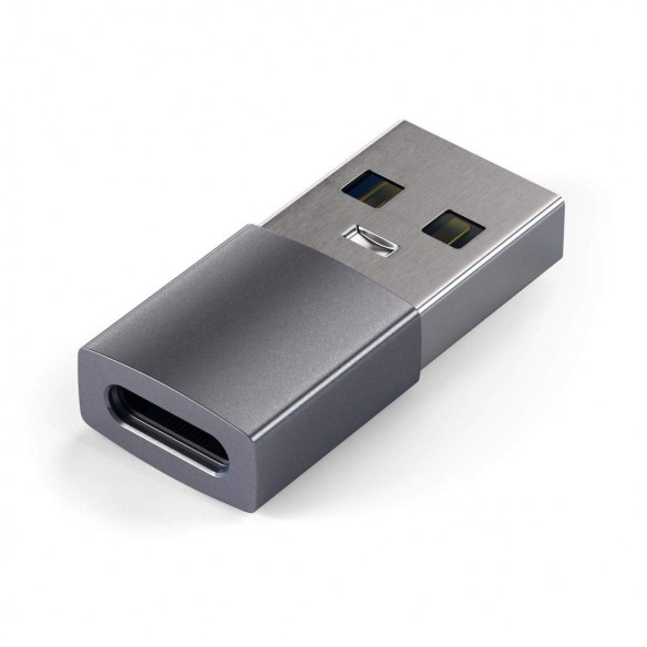 Адаптер Satechi USB Type-A to Type-C, Space Gray  Высокая скорость передачи данных • Алюминиевый корпус • Высокая скорость передачи данных • Интерфейс USB 3.0