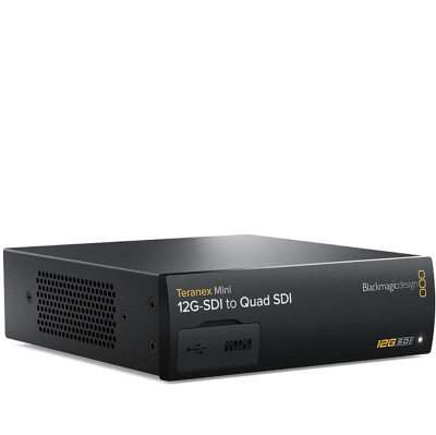 Видеоконвертер Blackmagic Teranex Mini HDMI - Optical 12G  Цветовое пространство Rec. 601, Rec. 709 • Порты: Ethernet, HDMI, Optical Fiber, SDI, XLR • Питание сетевой адаптер • Мощность (макс) 16 Вт • Вход 90–240 В