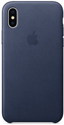 Чехол Apple Leather Case Midnight Blue (Темно-синий) для iPhone X/XS