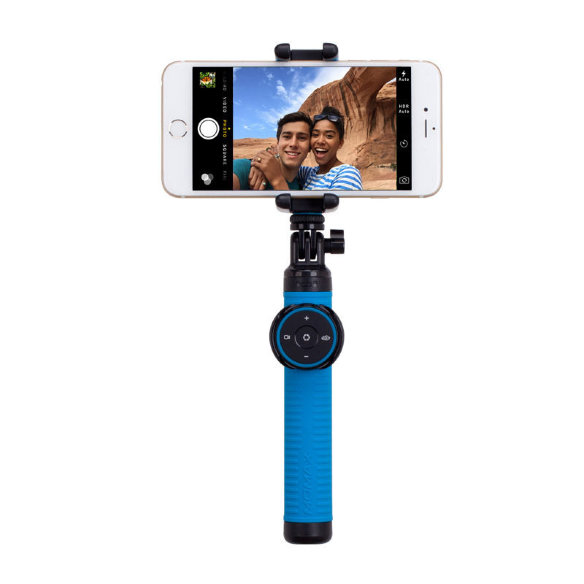 Селфи-монопод + штатив MOMAX Selfie Hero Selfie Pod 70cm KMS6 Blue  Подарочный набор из монопода для селфи и мини-штатива • Длина монопода 70 см • пристяжная Bluetooth-кнопка • Чехол
