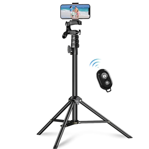 Штатив Apexel APL-JJ070  Тип штативной головы видеоголова, держатель смартфона, крепление экшн камеры • Наклон 180 ° • Поворот 360 ° • Дистанционное управление • Особенности штатива распорка • Трансформируется в монопод