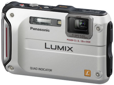 Подводный фотоаппарат Panasonic Lumix DMC-FT4 Silver  Подводный (до 12 м) • ударопрочный (до 2 м) • морозостойкий (до -10°C) • пыленепроницаемый • GPS • барометр • альтиметр • 12 Мпикс • зум 4.6х • дисплей 2.7" • видео HD 1080i