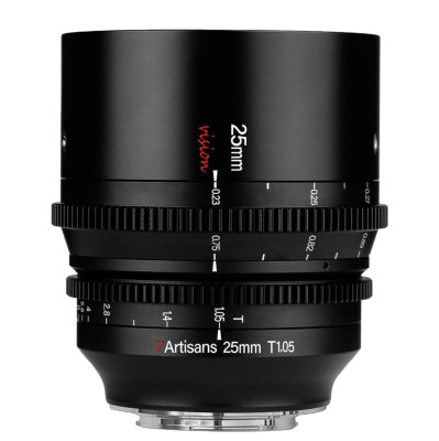 Объектив 7Artisans Vision 25mm T1.05 E-Mount  Байонет объектива E-Mount • Покрытие матрицы Super35/APS-C • Фокусное расстояние 25 мм • Фокусировка ручная • Максимальная диафрагма f1.05 • Минимальная диафрагма f16 • Угол зрения диагональ 58.6°