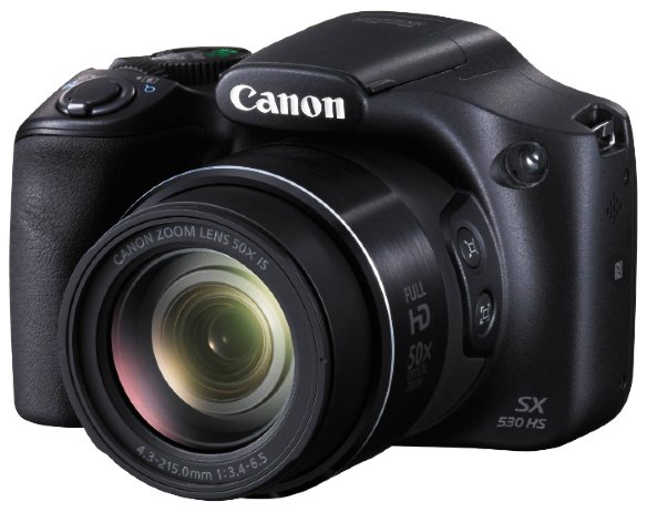Цифровой фотоаппарат Canon PowerShot SX530 HS  Фотокамера с суперзумом • Матрица 16.8 МП (1/2.3") • Съемка видео Full HD • Оптический зум 50x • Экран 3" • Wi-Fi