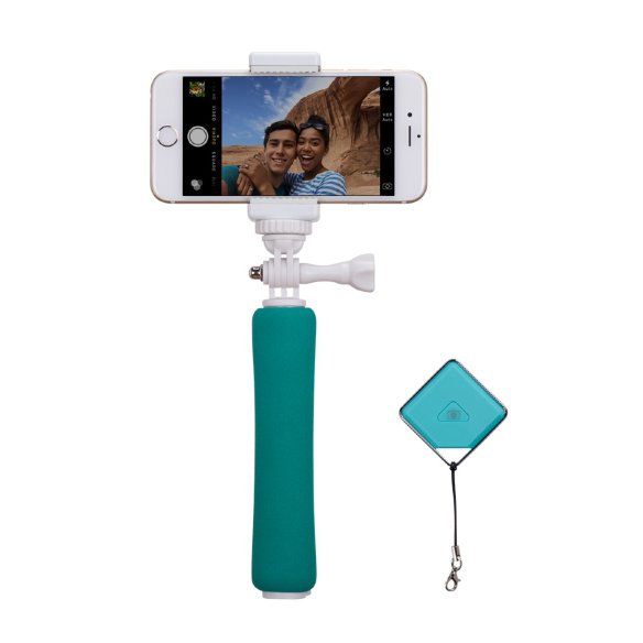 Селфи-монопод Momax Selfie mini KMS2 Green с пультом Bluetooth  Длина монопода: от 16 до 46 см • угол регулировки крепления: 720 градусов • Bluetooth-пульт • Трехсекционная складная конструкция